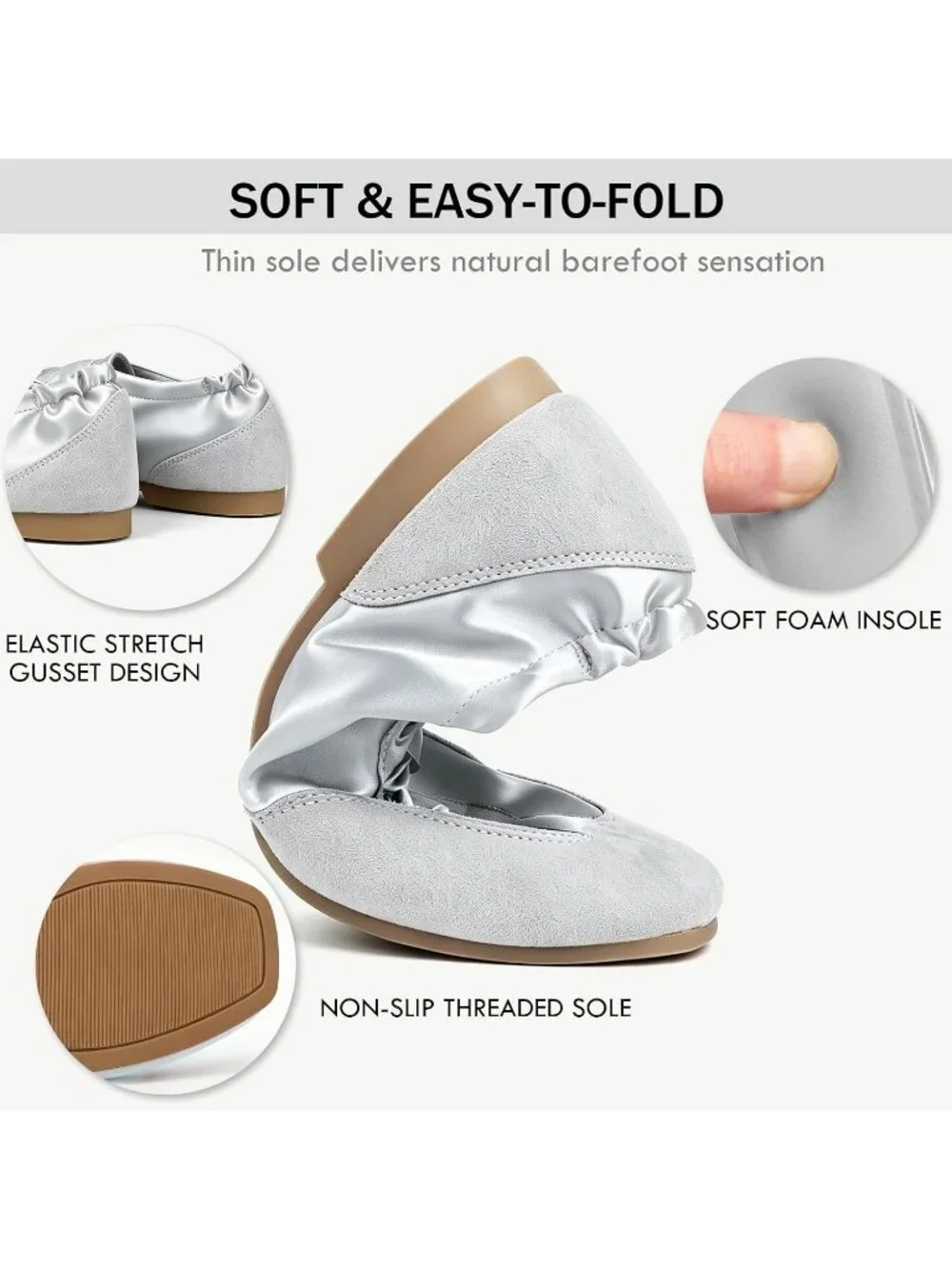 Women's Silver Satin Lace Up Lightweight Slim Comfort Ballerina Flat Sneakers
